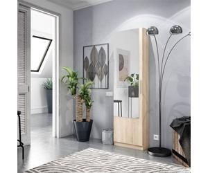 Zapatero Gusto 1 puerta + espejo 180x50x22 cm Light brown Universal