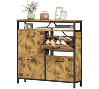 Zapatero HOMCOM con 4 puertas. Estante estrecho para zapatos con separador ajustable