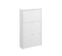 Zapatero jazz con 3 puertas abatibles blanco brillo 113x61x25 cm