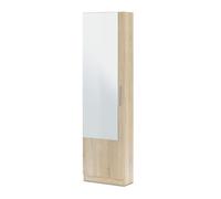 Zapatero kristal 1 puerta roble canadian 50 x 180 x 22 cm