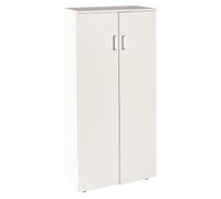 Zapatero librería de dos puertas, madera, zapatero puertas de libro mueble auxiliar, medidas: 60cms ancho, 32,5cms profundo, 124cms alto (blanco)