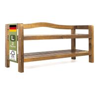 Zapatero madera de acacia 2 estantes