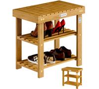 Zapatero madera de acacia 50x30x46cm 2 estantes