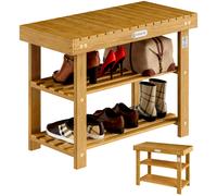 Zapatero madera de acacia 70x30x46cm 2 estantes