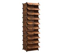 SONGMICS Zapatero Modular con 10 Compartimentos, Marrón Rústico