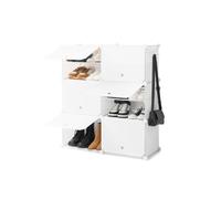 InnovaGoods Zapatero modular portátil 10 módulos para 36 pares, montaje sin herramientas, Blanco