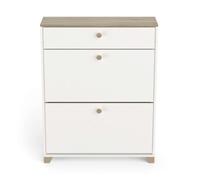Zapatero pasillo o recibidor blanco mate y roble kronberg 81x104x24 cm 104 cm