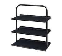 Zapatero poytya 3 niveles acero 73x60x32 cm negro [en.casa]