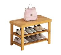 Zapatero rústico de madera de 3 niveles, banco de almacenamiento versátil para entrada, pasillo, sala de estar y baño, elegante organizador de calzado y solución de muebles de entrada