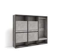 Zapatero Skraut Home, Armario para zapatos y botas, 180x35x145cm, Vestidor abierto, Estilo Moderno, Varios colores disponibles Cement
