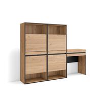 Zapatero Skraut Home, Armario para zapatos y botas, 190x35x145cm, Dormitorio, habitación, Tocador Oak