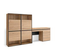 Zapatero Skraut Home, Armario para zapatos y botas, Cómoda, Cajonera, Tocador, 247x35x145cm, Varios colores Oak