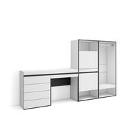 Zapatero Skraut Home, Vestidor abierto, Cómoda, Cajonera, Tocador, 247x35x145cm, Varios colores disponibles White