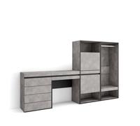 Zapatero Skraut Home, Vestidor abierto, Cómoda, Cajonera, Tocador, 247x35x145cm, Varios colores disponibles Cement