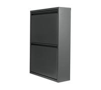 Zapatero sokndal con 2 puertas abatibles metal 71 x 50 x 15 cm gris [en.casa]