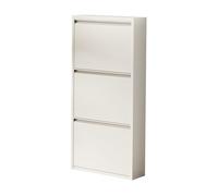 Zapatero sokndal con 3 puertas 104x50x15 cm metal - blanco roto [en.casa]