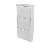 Zapatero sokndal con 3 puertas abatibles metal 104 x 50 x 15 cm blanco [en.casa]