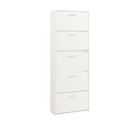 Zapatero sykkylven con 5 puertas 169x60x24 cm - blanco [en.casa]