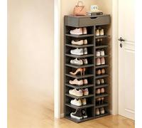 Zapatero Vertical Estrecho,Organizador de Zapatos de 10 Niveles con Cajón,Mueble Zapatero Alto para Entrada Recibidor y Pasillo,Diseño Compacto para Ahorrar Espacio B