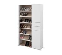 Zapatero vestidor imaginarium con luz led blanco y roble brooklyn 110 cm