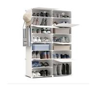 Newlux - Zapatero 8 Compartimentos Cube C8 para 32 Pares (83x32x125cm). Organizador Zapatos 30x40x30cm Cada Cubo. Zapatero Entrada Recibidor Modular 40kg Capacidad. Estantería Plástico Modular Blanca