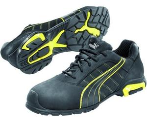 Zapato de seguridad Ams.Low, talla 39, color negro/amarillo, de cuero, con S3 SRC y EN20345, marca PUMA