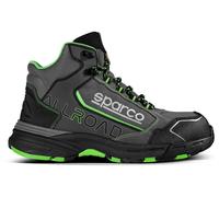 Zapatos de seguridad unisex Sparco Allroad-h LeapFire, color gris oscuro y verde neón, talla 44