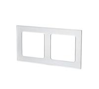Zarivy Placa de pared de vidrio con 2 llaves, diseño plateado, ideal para instalaciones eléctricas y decoración moderna.