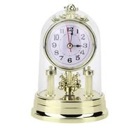 ZASCHMOY Reloj de hogar de Estilo Retro Europeo, Reloj de Escritorio silencioso, artículo Decorativo Elegante Adecuado para Sala de Estar/Dormitorio/Oficina, Dorado, 11x17 cm.