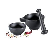 Zassenhaus Juego de mortero 0000076073 – 3 piezas, hierro fundido, negro