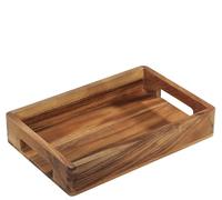 Zassenhaus Bandeja de Acacia con Asas - Bandeja de Desayuno y Decorativa - Tableta de Madera Sostenible - 33 × 22 × 6 cm