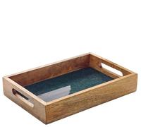 Zassenhaus Bandeja Mineral Coal de Madera de Mango Resistente, 30,5 x 20 x 5,5 cm, Patas Antideslizantes, decoración Moderna de Color, Bandeja Decorativa para Cocina y salón, Grano de Madera Natural