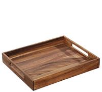 Zassenhaus Bandeja para servir madera | rectangular | 44 x 36 x 6 cm | con asas, bandeja de desayuno, bandeja de madera, decoración | Tablet para platos | madera de acacia sostenible 055467