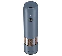 Zassenhaus KÖLN - Molinillo de pimienta eléctrico (USB, 14 cm, color azul, mecanismo de cerámica de alto rendimiento, carcasa acrílica de acero inoxidable, batería recargable de iones de litio)