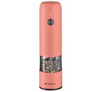 Zassenhaus KÖLN - Molinillo de pimienta eléctrico (USB, 14 cm, color coral, mecanismo de cerámica de alto rendimiento, carcasa acrílica de acero inoxidable, batería recargable de iones de litio)
