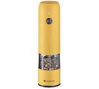 Zassenhaus Müller KÖLN - Molinillo de pimienta eléctrico (USB, 14 cm, color amarillo, mecanismo de cerámica de alto rendimiento, carcasa acrílica de acero inoxidable, batería recargable de iones de