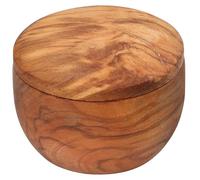 Zassenhaus Olla para sal y especias con tapa, madera de olivo, diámetro de 7 x 5,6 cm, vetas naturales, práctico cierre magnético, acabado al aceite, acabado único hecho a mano, acabado de alta
