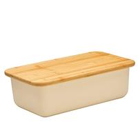 Zassenhaus Panera, tapa utilizable como tabla de cortar, cesta de pan de bambú crema, 40 x 23 x 13,5 cm