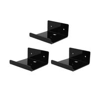 ZAWELIYO 3 Uds Pequeño Estante Flotante Acrílico Mini Organizador Montado en la Pared para Baño Cocina 3mm Transparente 3,9x3,9x2,0 Pulgadas (Negra)