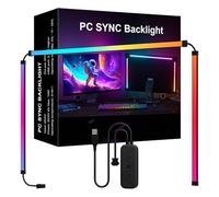 ZAWELIYO Tira de luz LED Ambiente RGB, sincronización dinámica, modo música, tira de luz de silicona flexible colorida para sala de juegos de cine en casa (32 pulgadas)