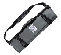 zayiko Estuche para Cuchillos de Cocina, Bolsa Enrollable con 13 Compartimentos para hasta 12 Cuchillos y 1 Tijera, 94 x 47 cm, portacuchillos Profesional con asa y Correa de Hombro, Gris
