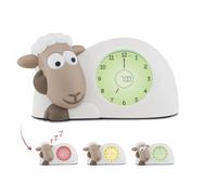 Zazu Reloj Sam The Lamb - Reloj de Entrenamiento de sueño y luz Nocturna para niños | Enseña a tu Hijo con Indicadores visuales cuándo despertarse | Brillo Ajustable | Apagado automático (marrón)