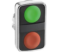 Schneider Electric ZB4BA7340 Cabeza Pulsador de dos Acción Diámetro 22, sin Marca IP66, IP69 K, Verde y Rojo