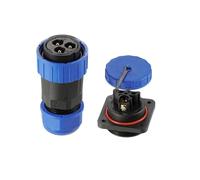 ZBLZGP TY32 - Conector impermeable de 3 pines, juego de enchufe y enchufe de aviación de crimpado de tornillo, desconexión rápida para dispositivos de alimentación, cable de 10 AWG, macho y hembra
