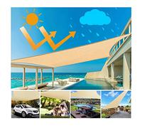 ZBZFGE 2x3m Velas De Sombra Tela Oxford Engrosada Al Aire Libre Toldo Vela De Sombra Bloque UV Toldo Protector Solar Impermeable para Jardín Patio Césped Cochera Piscina, Color Arena