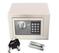 ZBZFGE Caja de Seguridad Electrónica Digital Caja de Acero de Seguridad Blanca de 4,6 L con 2 Llaves montada en el Piso de la Pared