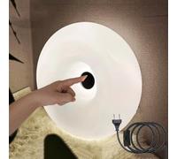 ZBZFGE Lámpara de Pared LED con Cable y Enchufe, Moderna luz de Donut Naranja Apliques de Pared Enchufe o Enchufe Interruptor de cabecera Luz de Pared Redonda Control táctil Regulable 12 W Deco Luz