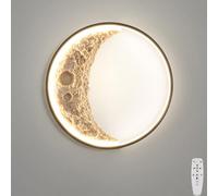 ZBZFGE Lámpara de Pared LED para Exteriores, lámpara de Pared Regulable con Control Remoto IP65, lámpara de Luna Impermeable para Exteriores, iluminación de Pared Lunar, luz Redonda para Exteriores,