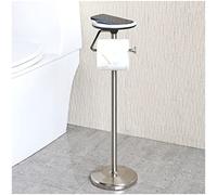 ZCCZ Soporte Papel Higiénico con Estante de Pie Independiente, Portarrollos de Baño para 5 Rollos, Porta Rollo Níquel Cepillado