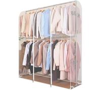 ZCFXIFGF Funda para Perchero de Doble Varilla con Cremallera, Impermeable, Protector para Perchero, 200 cm (6,5 pies) de Altura Extra para Vestidos, Abrigos y Chaquetas (100 cm (Largo) x 50 cm (Ancho